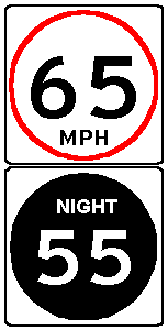 Proposed Night Speed Limit Paired With Daytime Speed (65/55)